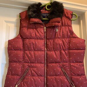 EUC US Polo Assn Burgundy Puffer Vest
